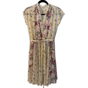 Wrap Dress Sheer Cream Floral Vintage Vibes